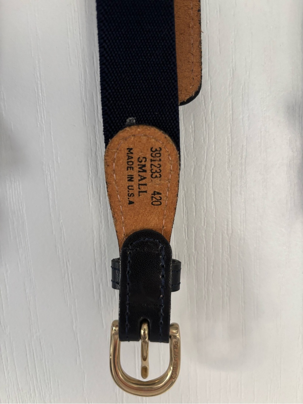 3 Classic Leather-Trim Women's Belts - White, Brown, Navy - Picture 4 of 5